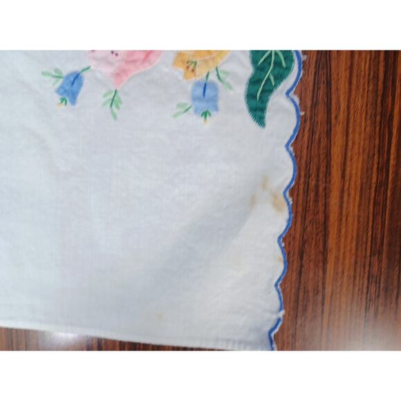 Handmade couch sofa back cover Cloth Flowers Floral Napkins Vintage Lot Of 4 - Picture 7 of 11